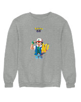 Φούτερ χωρίς κουκούλα Γυναικείο - Ash And Pikachu - Color Thumbnail Γκρι Μελανζέ