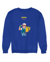 Φούτερ χωρίς κουκούλα Γυναικείο - Ash And Pikachu - Color Thumbnail Μπλε Ρουά