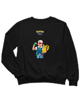 Φούτερ χωρίς κουκούλα Παιδικό - Ash And Pikachu - Color Thumbnail Μαύρο