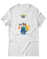 T-Shirt  Γυναικείο - Ash And Pikachu - Color Thumbnail Άσπρο