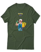 T-Shirt  Γυναικείο - Ash And Pikachu - Color Thumbnail Κυπαρισσί