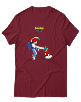 T-Shirt Αντρικό - Ash Ketchum - Color Thumbnail Σκούρο Κόκκινο