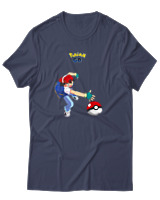 T-Shirt Αντρικό - Ash Ketchum - Color Thumbnail Μπλε Γκρι