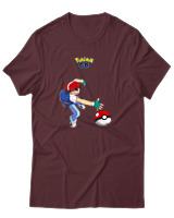 T-Shirt Αντρικό - Ash Ketchum - Color Thumbnail Μπορντό