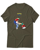T-Shirt Αντρικό - Ash Ketchum - Color Thumbnail Χακί