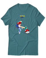 T-Shirt Αντρικό - Ash Ketchum - Color Thumbnail Μπλε Πράσινο