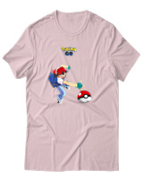 T-Shirt Αντρικό - Ash Ketchum - Color Thumbnail Απαλό Ροζ