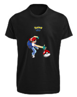T-Shirt Fit Αντρικό - Ash Ketchum - Color Thumbnail Μαύρο