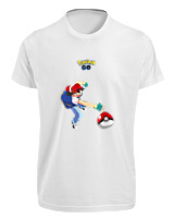 T-Shirt Fit Αντρικό - Ash Ketchum - Color Thumbnail 'Ασπρο