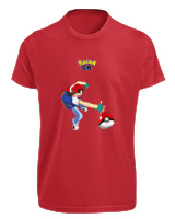 T-Shirt Fit Αντρικό - Ash Ketchum - Color Thumbnail Κόκκινο