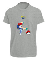 T-Shirt Fit Αντρικό - Ash Ketchum - Color Thumbnail Γκρι Μελανζέ