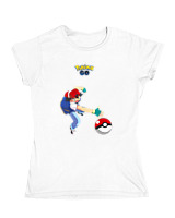 Κοριτσίστικο Κοντομανικο Παιδικό - Ash Ketchum - Color Thumbnail ΄Ασπρο