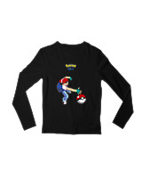Μακρυμάνικο Μακό Παιδικό - Ash Ketchum - Color Thumbnail Μαύρο