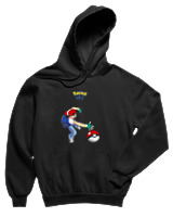 Φούτερ με κουκούλα Παιδικό - Ash Ketchum - Color Thumbnail Μαύρο
