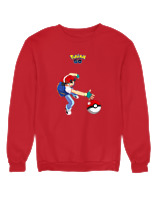 Φούτερ χωρίς κουκούλα Γυναικείο - Ash Ketchum - Color Thumbnail Κόκκινο