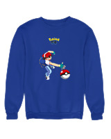 Φούτερ χωρίς κουκούλα Γυναικείο - Ash Ketchum - Color Thumbnail Μπλε Ρουά