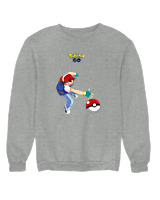Φούτερ χωρίς κουκούλα Αντρικό - Ash Ketchum - Color Thumbnail Γκρι Μελανζέ