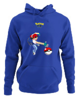 Φούτερ με κουκούλα Γυναικείο - Ash Ketchum - Color Thumbnail Μπλε Ρουά