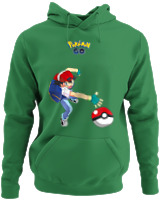 Φούτερ με κουκούλα - Ash Ketchum - Color Thumbnail Kelly Green
