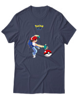 T-Shirt  Γυναικείο - Ash Ketchum - Color Thumbnail Μπλέ Γκρί