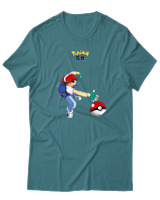 T-Shirt  Γυναικείο - Ash Ketchum - Color Thumbnail Μπλέ Πράσινο