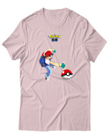 T-Shirt  Γυναικείο - Ash Ketchum - Color Thumbnail Απαλό Ροζ