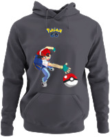 Φούτερ με κουκούλα - Ash Ketchum - Color Thumbnail Ανθρακί