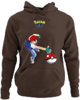 Φούτερ με κουκούλα - Ash Ketchum - Color Thumbnail Καφέ
