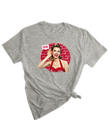T-Shirt Woman Fashion Γυναικείο - Ask Me - Color Thumbnail GREY MELANZE