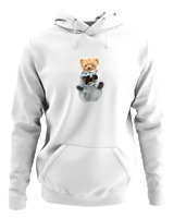 Φούτερ με κουκούλα Αντρικό - Astronaut Bear - Color Thumbnail ΄Ασπρο