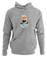 Φούτερ με κουκούλα Αντρικό - Astronaut Bear - Color Thumbnail Γκρι Μελανζέ