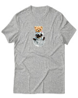 T-Shirt Αντρικό - Astronaut Bear - Color Thumbnail Γκρι Μελανζέ