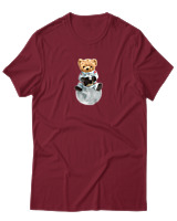 T-Shirt Αντρικό - Astronaut Bear - Color Thumbnail Σκούρο Κόκκινο