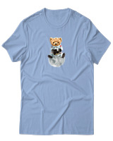 T-Shirt Αντρικό - Astronaut Bear - Color Thumbnail Γαλάζιο
