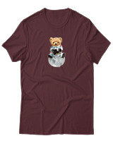 T-Shirt Αντρικό - Astronaut Bear - Color Thumbnail Μπορντό