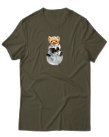 T-Shirt Αντρικό - Astronaut Bear - Color Thumbnail Χακί