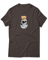 T-Shirt Αντρικό - Astronaut Bear - Color Thumbnail Καφέ