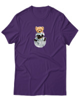 T-Shirt Αντρικό - Astronaut Bear - Color Thumbnail Σκούρο Μωβ