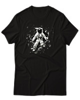 T-Shirt Αντρικό - Astronaut Breaking The Wall - Color Thumbnail Μαύρο