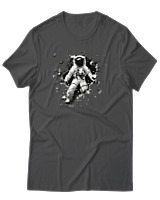 T-Shirt Αντρικό - Astronaut Breaking The Wall - Color Thumbnail Ανθρακί