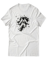 T-Shirt Αντρικό - Astronaut Breaking The Wall - Color Thumbnail Άσπρο