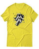 T-Shirt Αντρικό - Astronaut Breaking The Wall - Color Thumbnail Κίτρινο