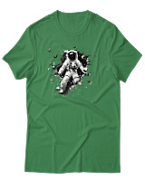 T-Shirt Αντρικό - Astronaut Breaking The Wall - Color Thumbnail Πράσινο
