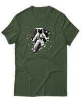 T-Shirt Αντρικό - Astronaut Breaking The Wall - Color Thumbnail Κυπαρισσί