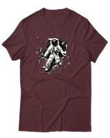 T-Shirt Αντρικό - Astronaut Breaking The Wall - Color Thumbnail Μπορντό