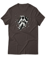 T-Shirt Αντρικό - Astronaut Breaking The Wall - Color Thumbnail Καφέ