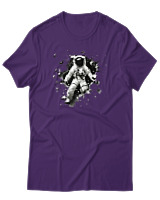 T-Shirt Αντρικό - Astronaut Breaking The Wall - Color Thumbnail Σκούρο Μωβ