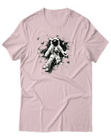 T-Shirt Αντρικό - Astronaut Breaking The Wall - Color Thumbnail Απαλό Ροζ
