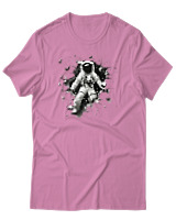 T-Shirt Αντρικό - Astronaut Breaking The Wall - Color Thumbnail Ροζ