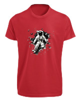 T-Shirt Fit Αντρικό - Astronaut Breaking The Wall - Color Thumbnail Κόκκινο